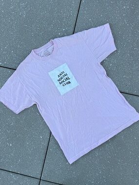 Anti Social Social Club Tee Medium Pink ASSC Graphic Shirt Streetwear
